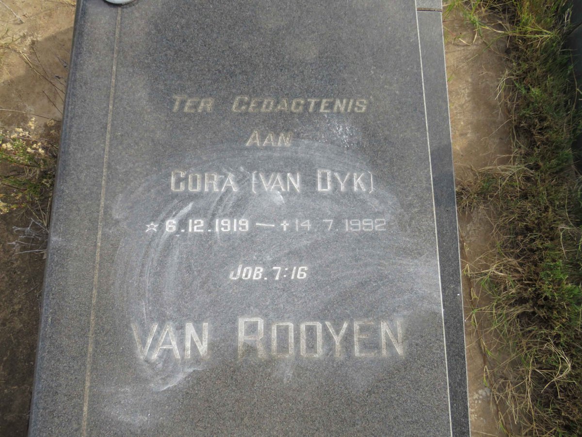 ROOYEN Cora, van nee VAN DYK 1919-1992