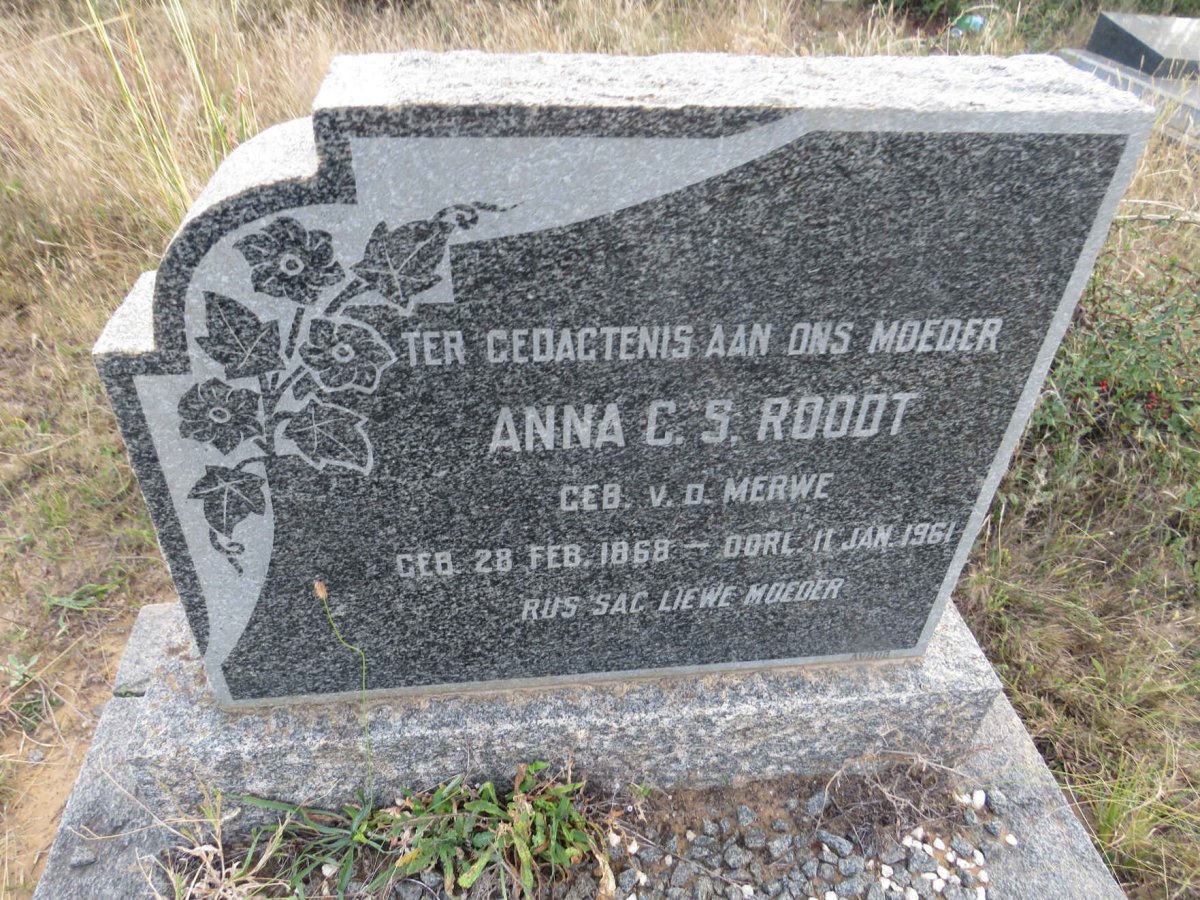 ROODT Anna C.S. nee V.D. MERWE 1868-1961
