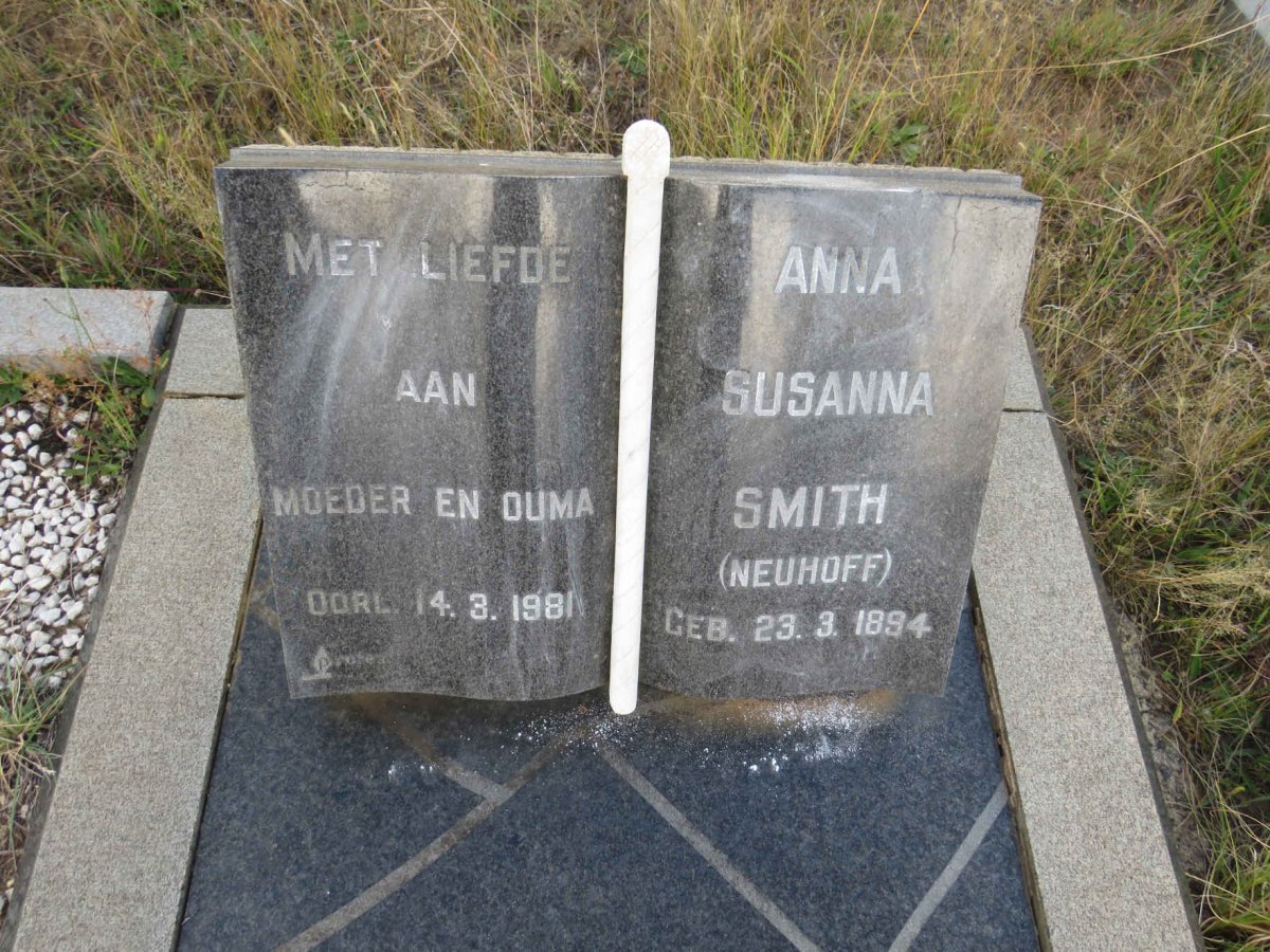 SMITH Anna Susanna nee NEUHOFF 1894-1981