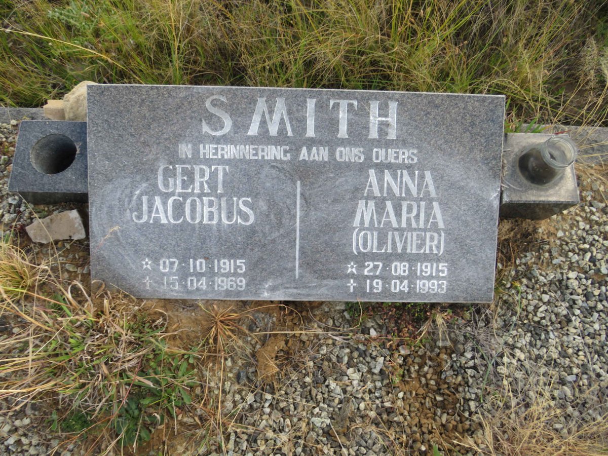 SMITH Gert Jacobus 1915-1969 & Anna Maria OLIVIER 1915-1993