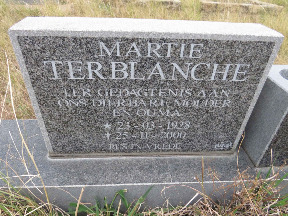 TERBLANCHE Martie 1928-2000