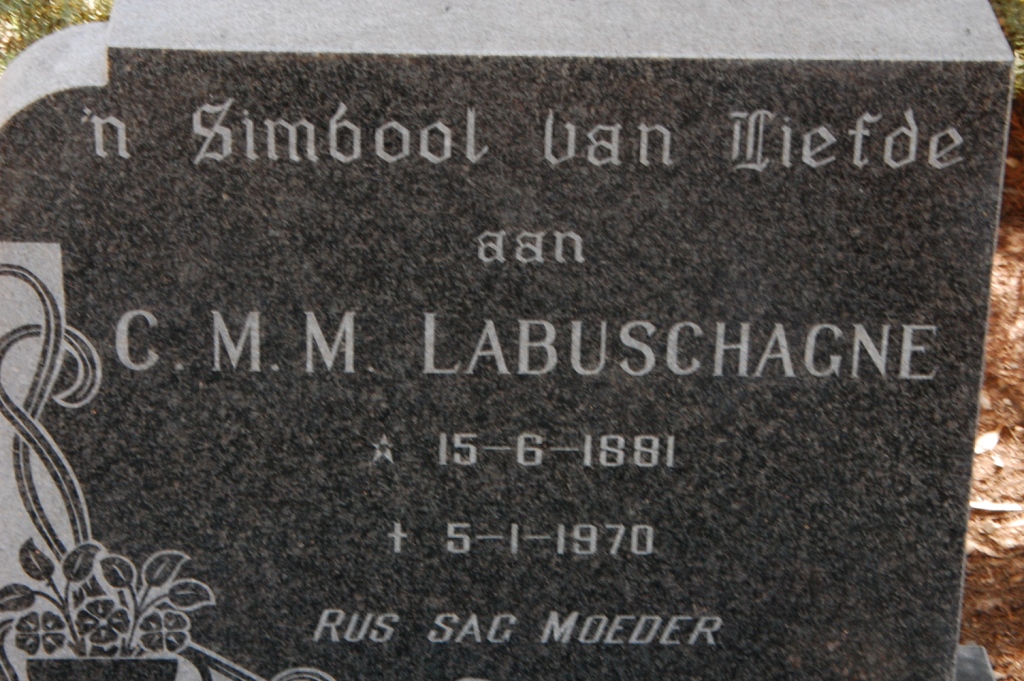 LABUSCHAGNE C.M.M. 1891-1970