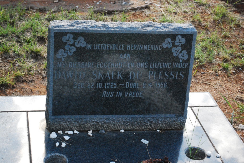 PLESSIS Dawid Skalk, du 1925-1956