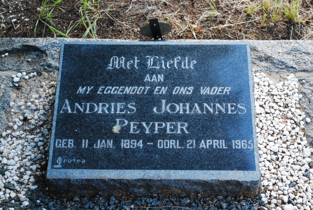PEYPER Andries Johannes 1894-1965
