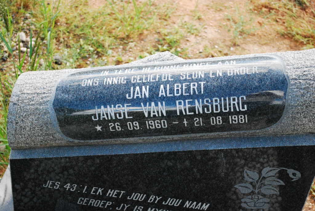 RENSBURG Jan Albert, Janse van 1960-1981