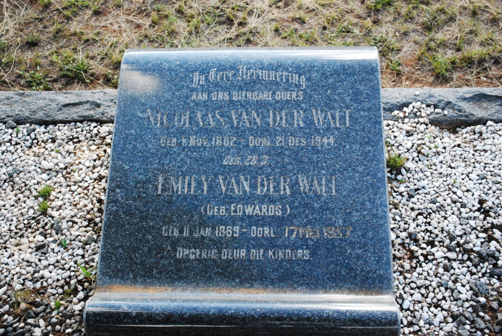 WALT Nicolaas, van der 1862-1944 &amp; Emily EDWARDS 1869-19??