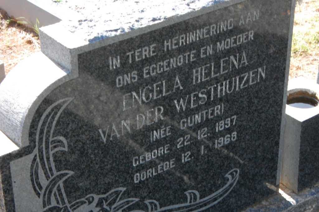 WESTHUIZEN Engela Helena, van der nee GUNTER 1897-1968