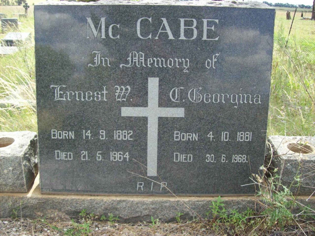 MC CABE Ernest W. 1882-1964 &amp; C. Georgina 1881-1968