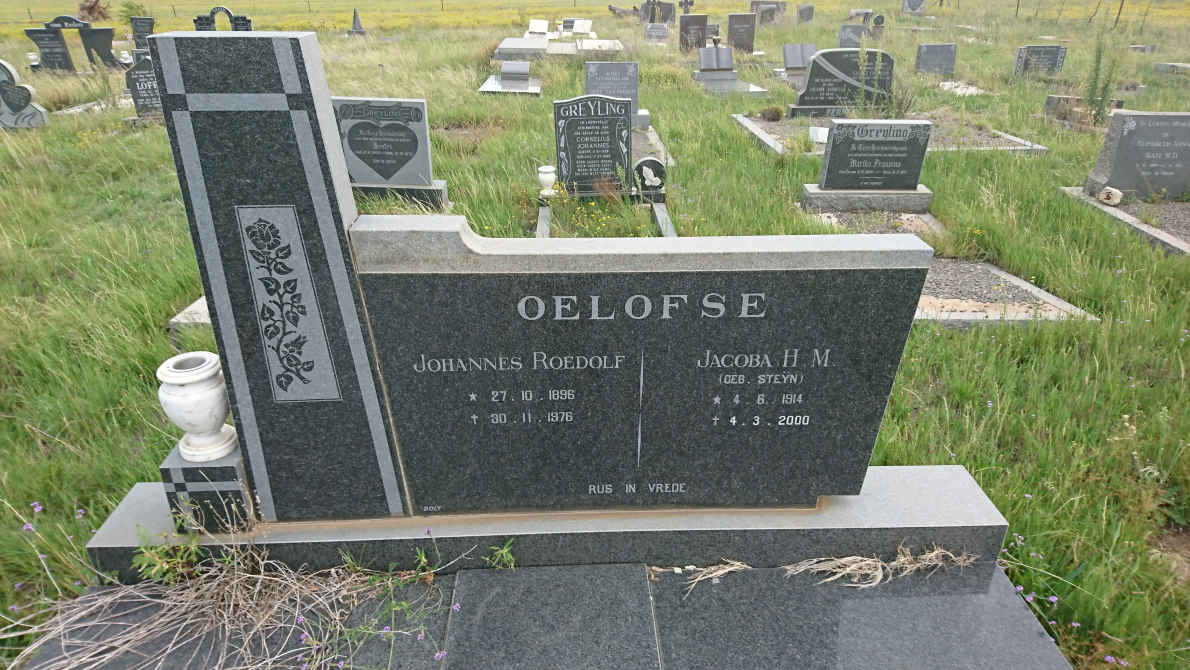 OELOFSE Johannes Roedolf 1896-1976 &amp; Jacoba H.M. STEYN 1914-2000