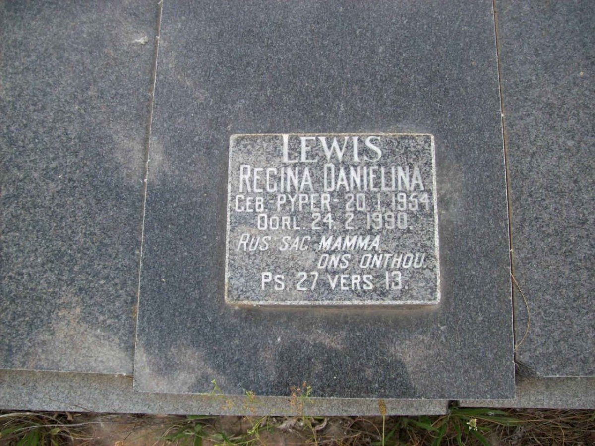 LEWIS Regina Danielina nee PYPER 1954-1990