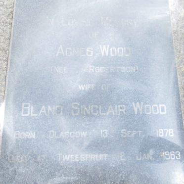 WOOD Agnes nee ROBERTSON 1878-1963