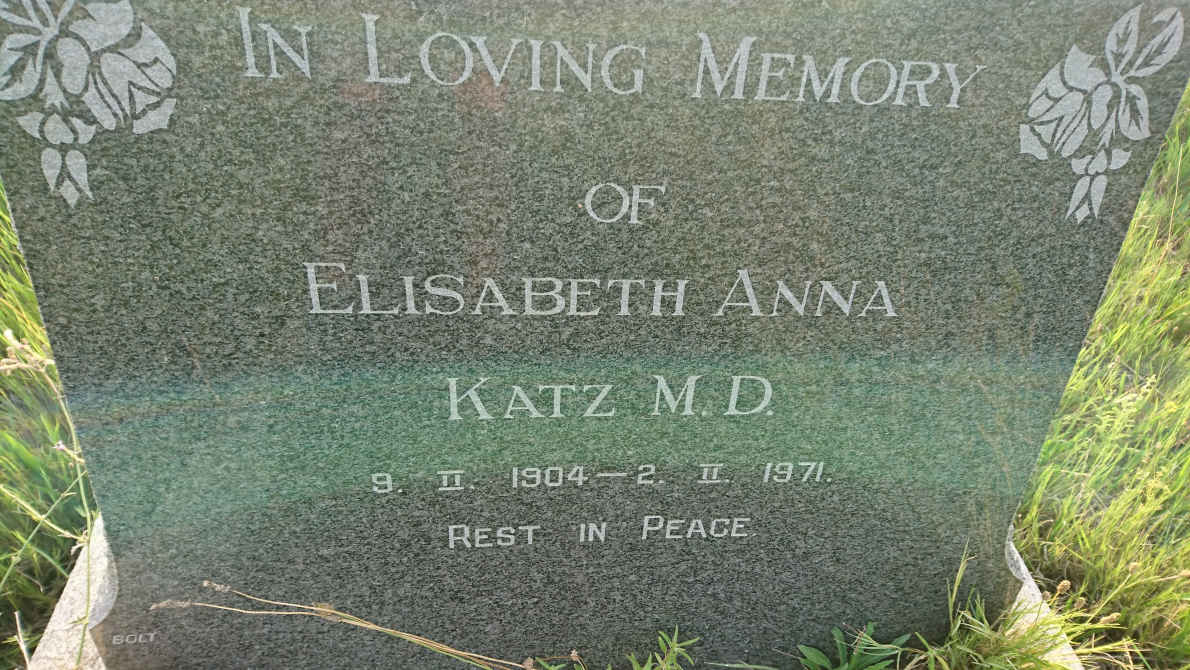 KATZ Elisabeth Anna 1904-1971