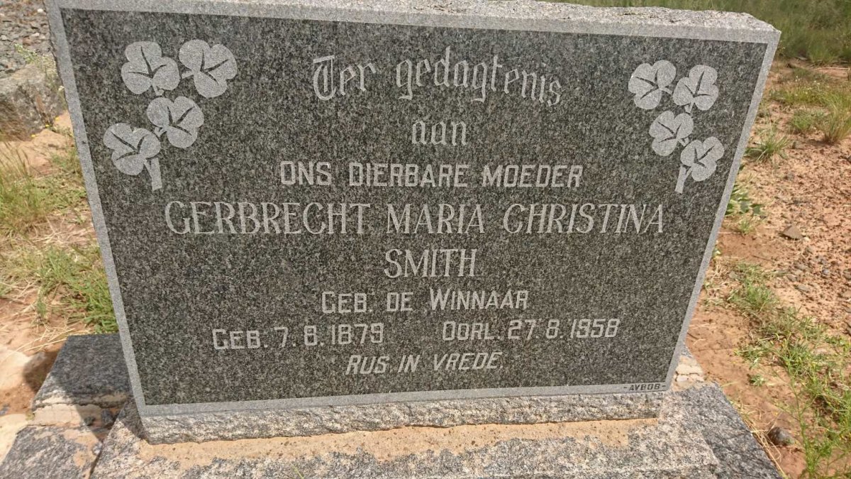 SMITH Gerbrecht Maria Christina nee DE WINNAAR 1879-1958
