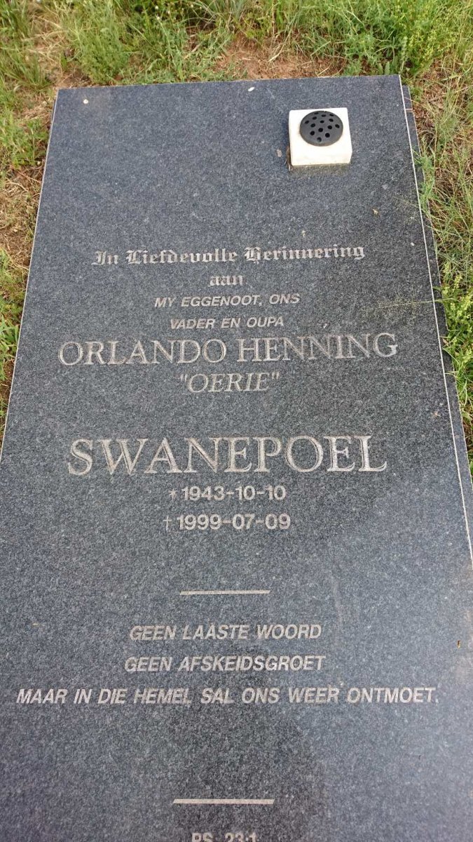 SWANEPOEL Orlando Henning 1943-1999