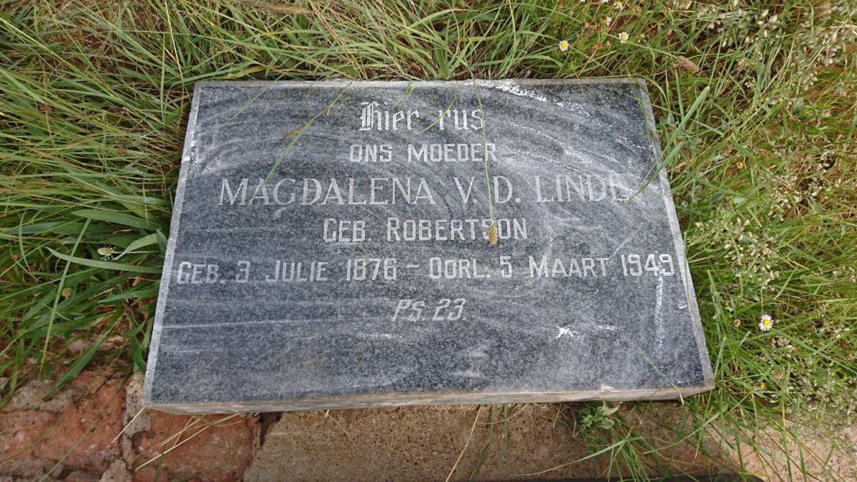 LINDE Magdalena, v.d. nee ROBERTSON 1876-1949